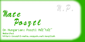 mate posztl business card